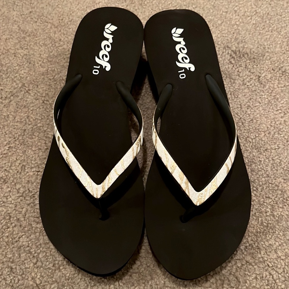 Reef Size 10 Krystal Star Luxe Flip Flops NEW